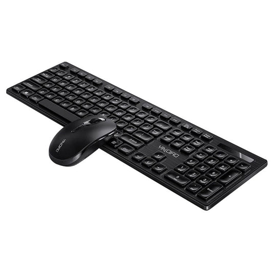 YINDIAO V3Max 2.4G Wireless Smart Sleep Office Keyboard Mouse Set for Computer Laptop - Black