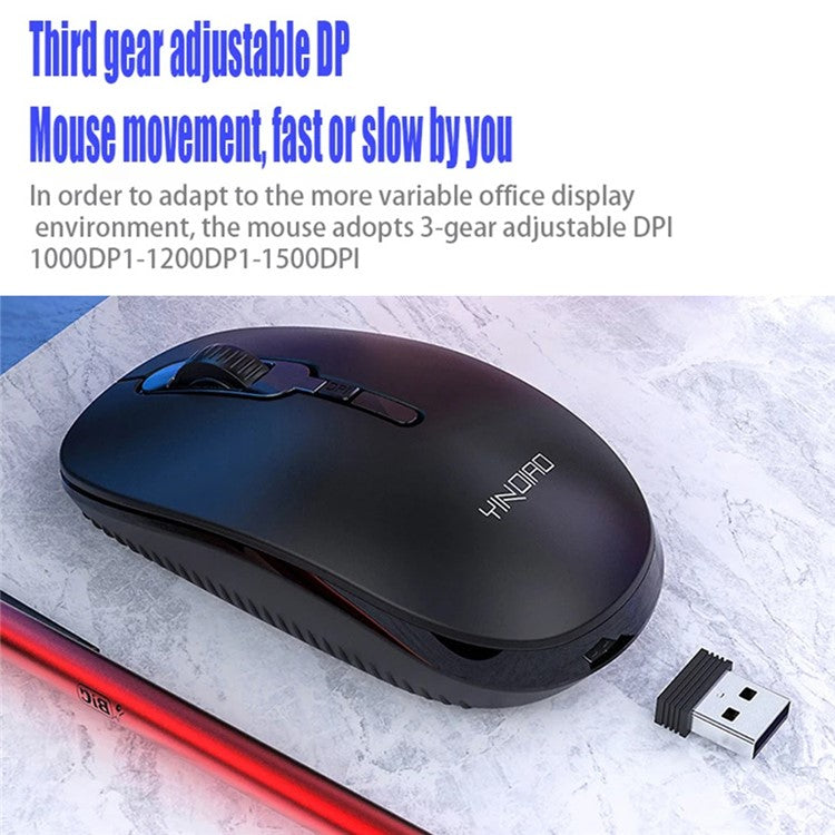 YINDIAO V3Max 2.4G Wireless Smart Sleep Office Keyboard Mouse Set for Computer Laptop - Black