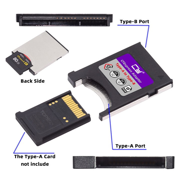 SA-080 CFexpress Type-A to Type-B Memory Card Kit Case CFE CFA to CFB Adapter Compatible with Camera 8K RAW PCIe Expansion