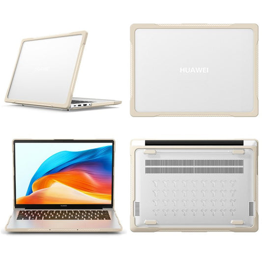 Sailor Series for Huawei MateBook D14 (2023) Case PC+TPU Anti-Cracking Protective Cover - Khaki