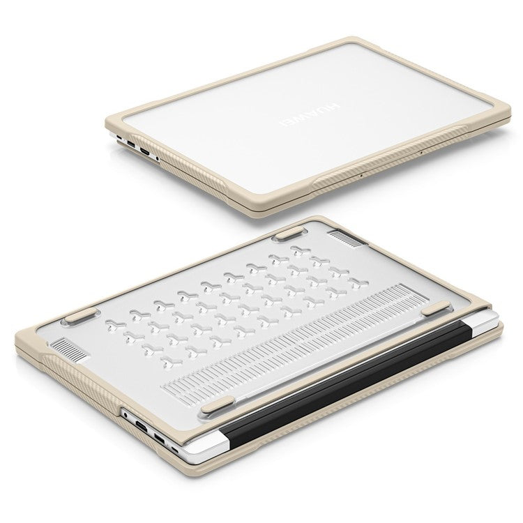 Sailor Series for Huawei MateBook D14 (2023) Case PC+TPU Anti-Cracking Protective Cover - Khaki