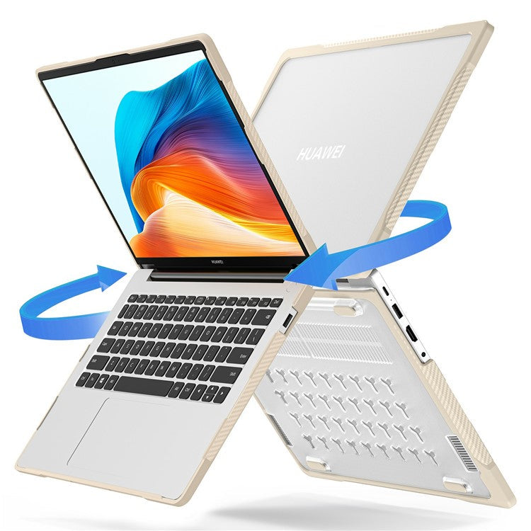 Sailor Series for Huawei MateBook D14 (2023) Case PC+TPU Anti-Cracking Protective Cover - Khaki