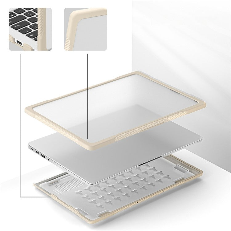 Sailor Series for Huawei MateBook D14 (2023) Case PC+TPU Anti-Cracking Protective Cover - Khaki