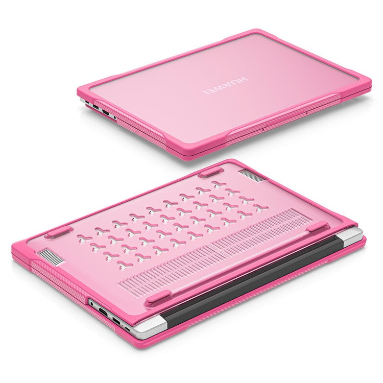Sailor Series for Huawei MateBook D14 (2023) Case PC+TPU Anti-Cracking Protective Cover - Rose