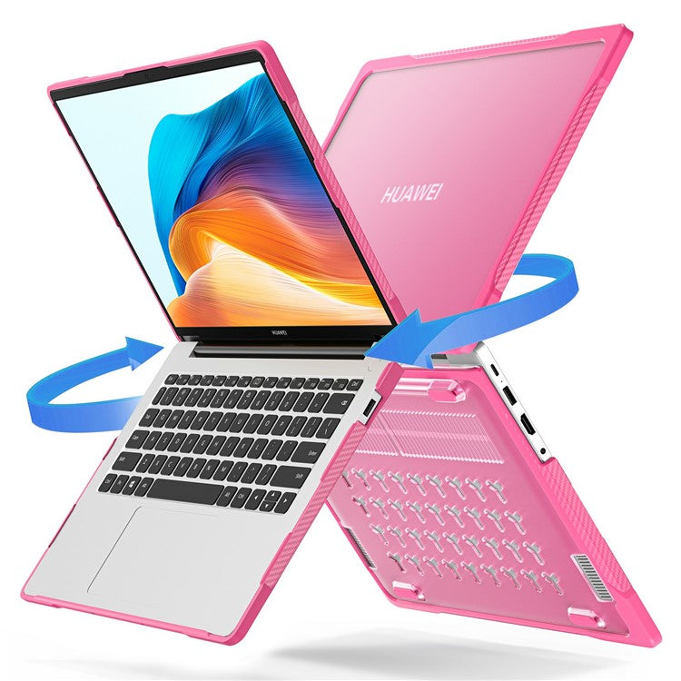 Sailor Series for Huawei MateBook D14 (2023) Case PC+TPU Anti-Cracking Protective Cover - Rose