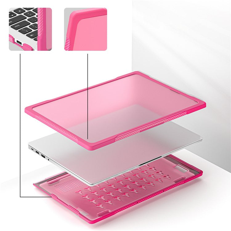 Sailor Series for Huawei MateBook D14 (2023) Case PC+TPU Anti-Cracking Protective Cover - Rose