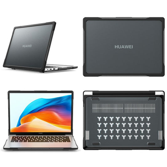 Sailor Series for Huawei MateBook D14 (2023) Case PC+TPU Anti-Cracking Protective Cover - Transparent Black