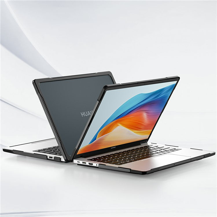 Sailor Series for Huawei MateBook D14 (2023) Case PC+TPU Anti-Cracking Protective Cover - Transparent Black