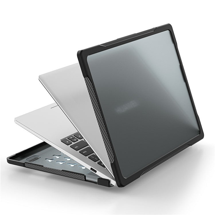 Sailor Series for Huawei MateBook D14 (2023) Case PC+TPU Anti-Cracking Protective Cover - Transparent Black