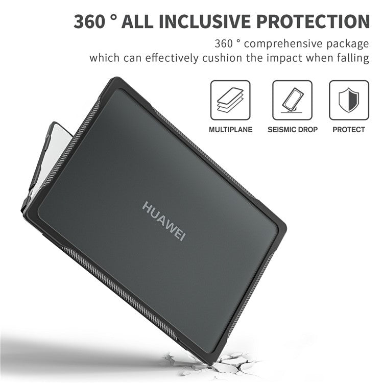 Sailor Series for Huawei MateBook D14 (2023) Case PC+TPU Anti-Cracking Protective Cover - Transparent Black