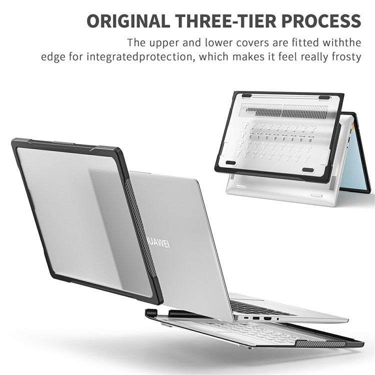 Sailor Series for Huawei MateBook D14 (2023) Case PC+TPU Anti-Cracking Protective Cover - Transparent