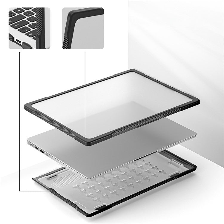 Sailor Series for Huawei MateBook D14 (2023) Case PC+TPU Anti-Cracking Protective Cover - Transparent