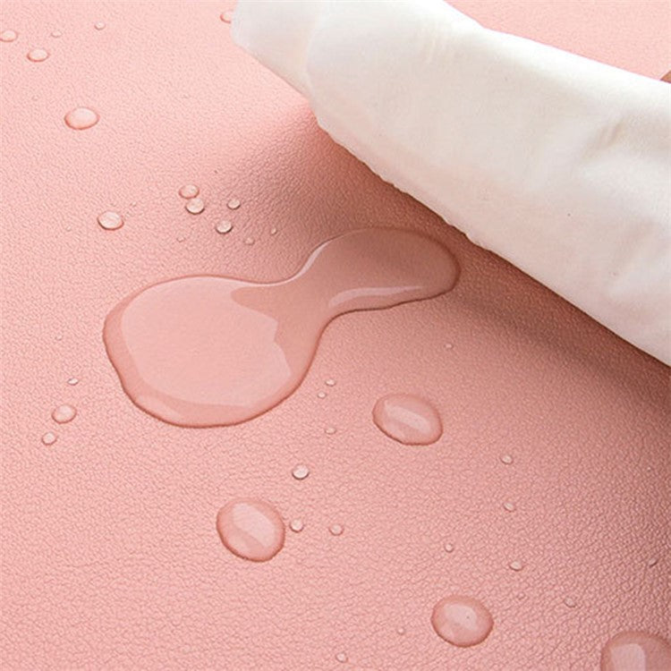 14 inch Laptop Sleeve Ultra-Thin PU Leather Carrying Pouch + Small Bag - Milk Tea Pink