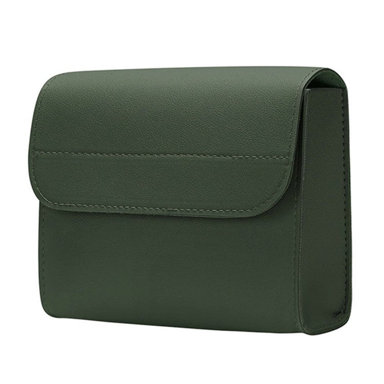 14 inch Laptop Sleeve Ultra-Thin PU Leather Carrying Pouch + Small Bag - Blackish Green