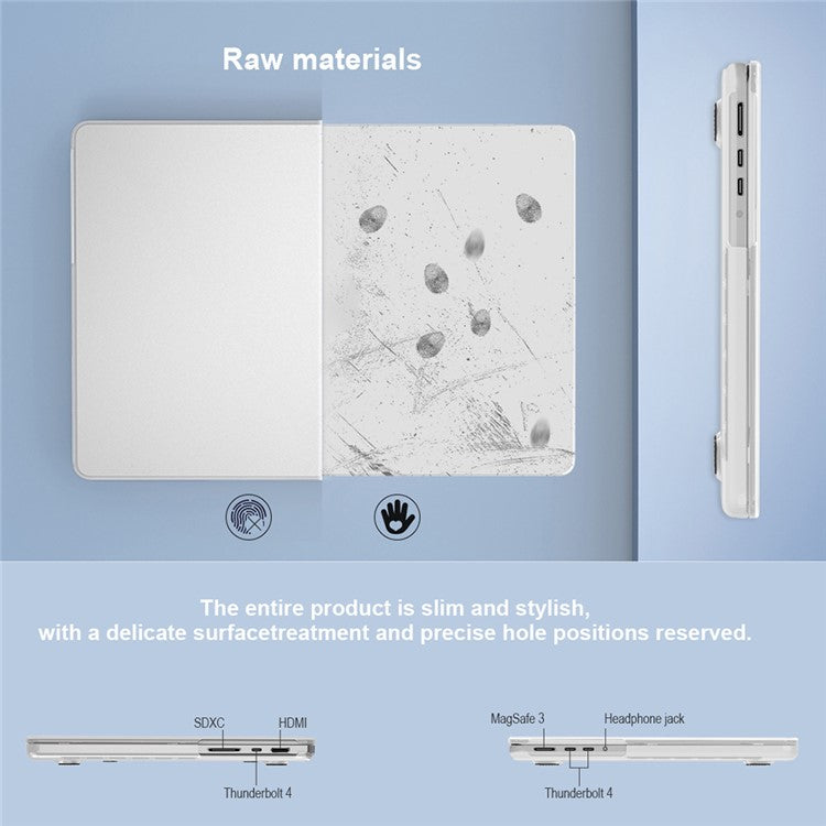 BENWIS MP-SMC For MacBook Pro 16 inch (2024) (2023) (2021) A2485, A2780 Laptop Case Slim Notebook Cover - Transparent White