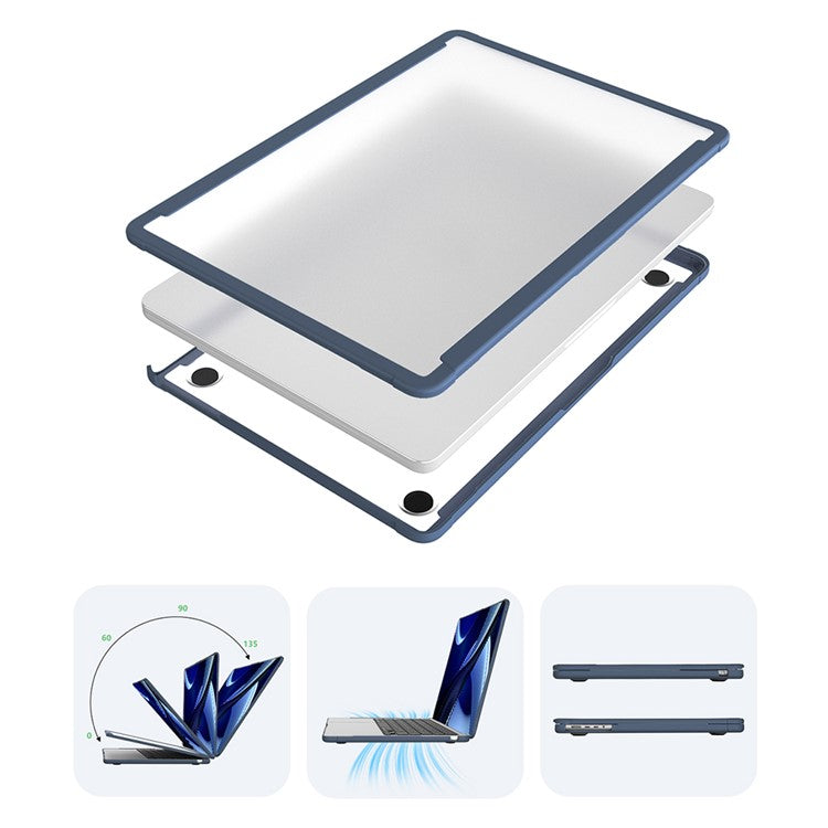 BENWIS MP-SSC For Macbook Air 13 inch (2018-2019) A1932 / (2020) A2179, A2337 Case PC+TPU Laptop Shockproof Cover - Blue