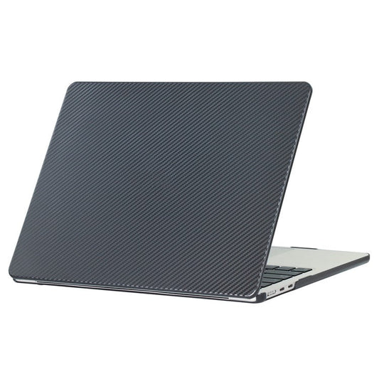 For MacBook Air 15 inch (2025) / (2024) A3114 M3 / (2023) M2 A2941 Case Carbon Fiber Texture Plastic Laptop Cover - Black