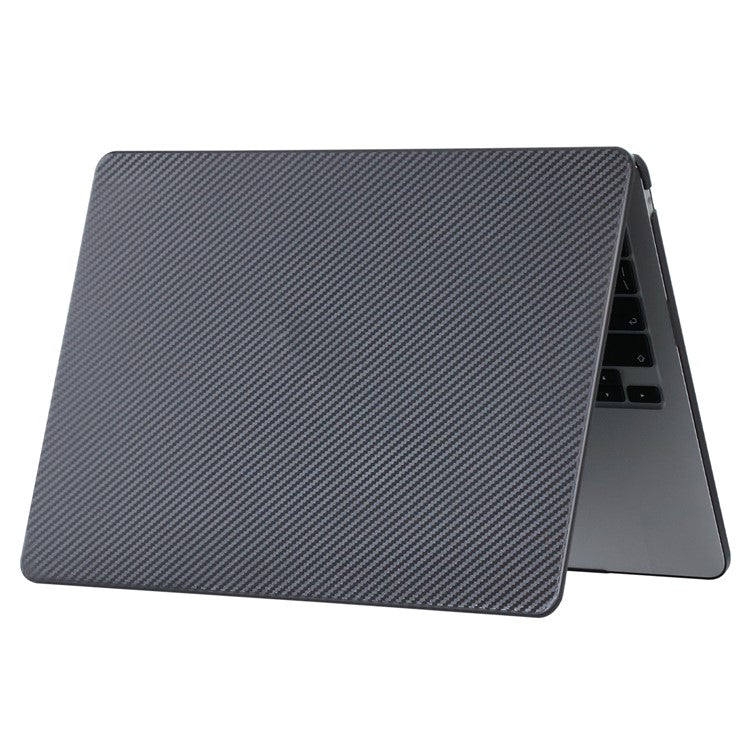 For MacBook Air 15 inch (2025) / (2024) A3114 M3 / (2023) M2 A2941 Case Carbon Fiber Texture Plastic Laptop Cover - Black