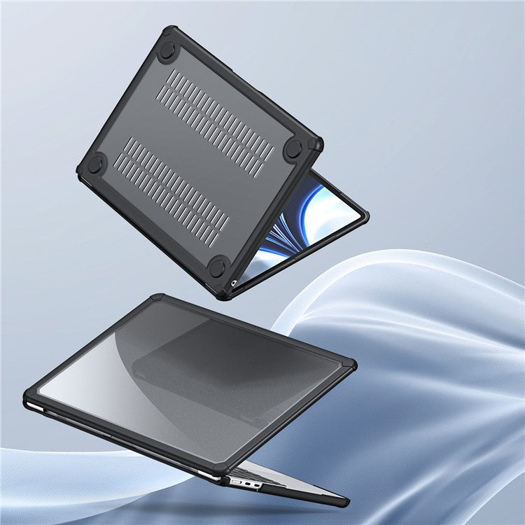 DUX DUCIS LCGM Series Glossy Case for Macbook Air 15 inch (2025) / (2024) A3114 / (2023) A2941 TPU+PC Protective Shell - Black