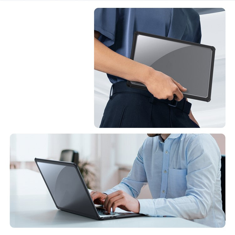 DUX DUCIS LCGM Series Glossy Case Compatible with Macbook Air 13 Inch (2018) A1932 / (2020) A2179, A2337 TPU PC Shell Case - Black