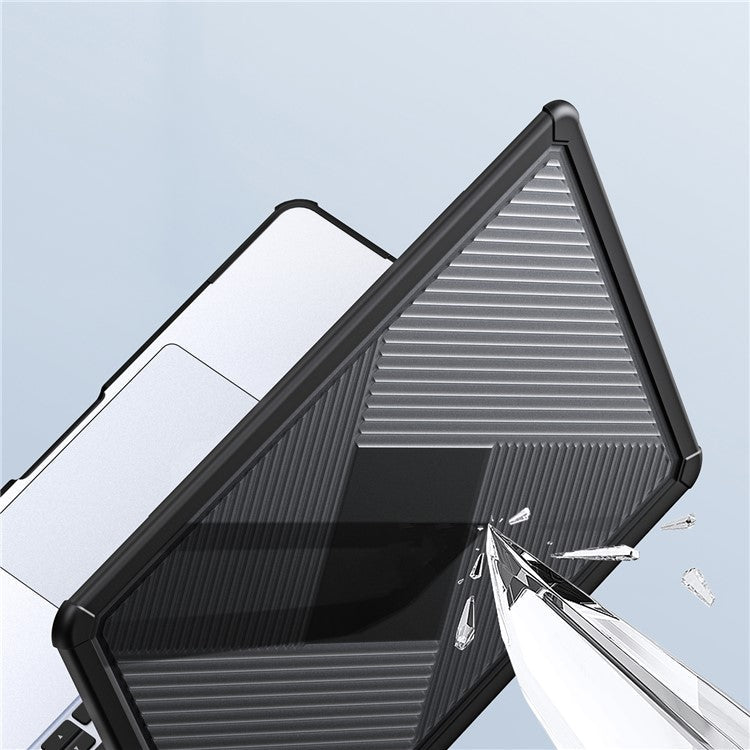 DUX DUCIS LCGH Series for MacBook Air 13 inch (2025) / (2024) / (2022) Geometric Lines Anti-Drop Case TPU+PC Laptop Cover - Black