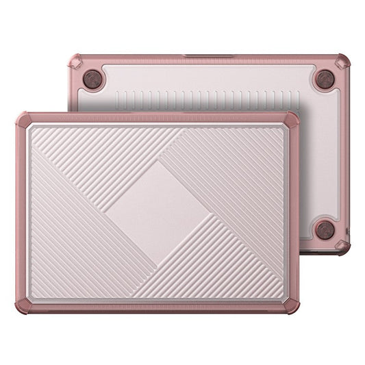 DUX DUCIS LCGH Series for MacBook Air 13 inch (2025) / (2024) / (2022) Geometric Lines Anti-Drop Case TPU+PC Laptop Cover - Pink
