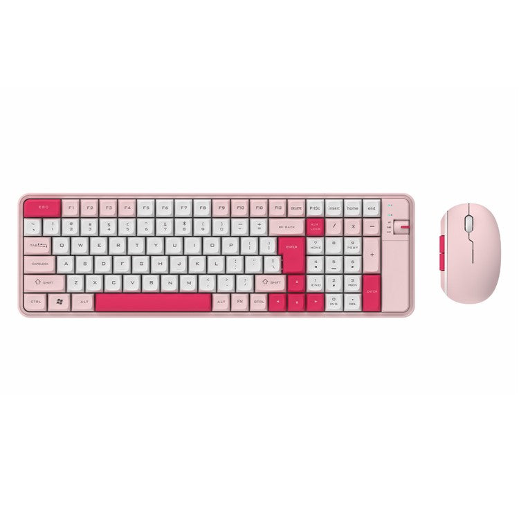 QW06 Bluetooth 5.0 Keyboard Mouse Set Business Office Wireless Keyboard+Mouse - Pink