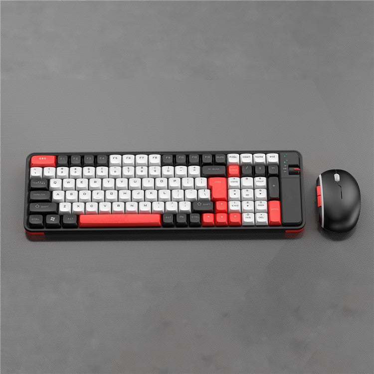 QW06 Bluetooth 5.0 Keyboard Mouse Set Business Office Wireless Keyboard+Mouse - Black / Red