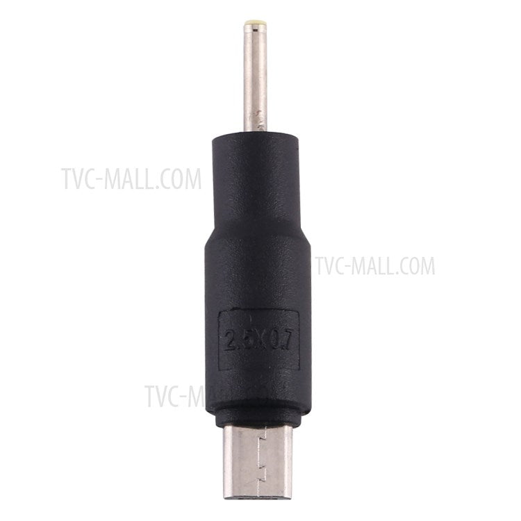 10Pcs DC Power Plug 2.5 x 0.7mm Male To Micro USB Male Adapter