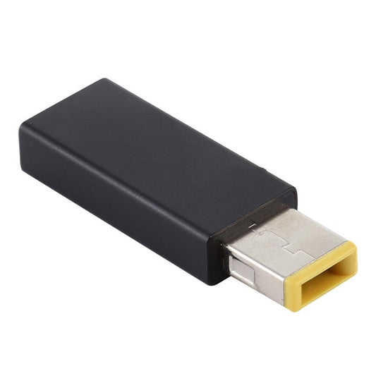 Type-C Female to Rectangle Male PD 20V DC Power Adapter Square Charger Converter for Lenovo Laptop - Black