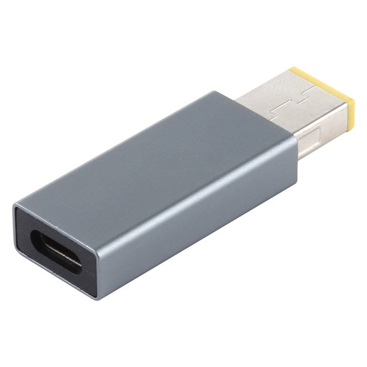 Type-C Female to Rectangle Male PD 20V DC Power Adapter Square Charger Converter for Lenovo Laptop - Grey