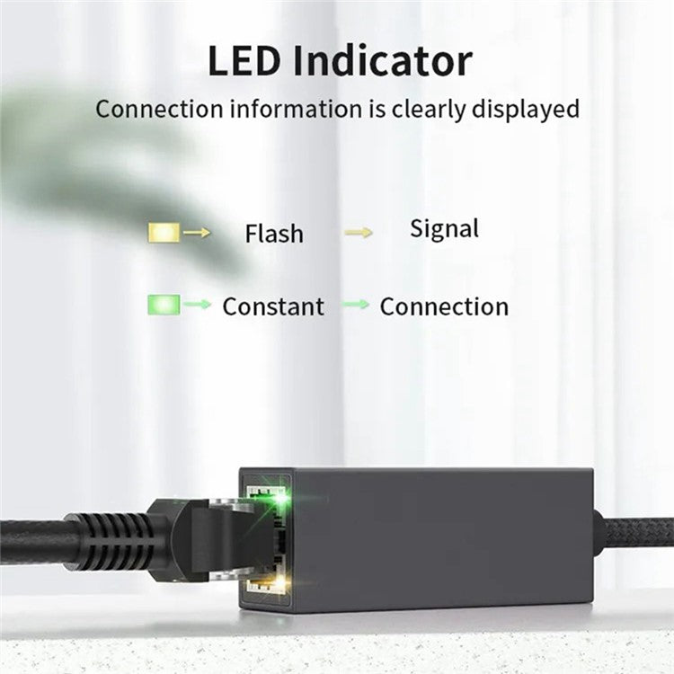 MINDPURE UR005 Type-C to RJ45 100Mbps Ethernet Adapter Phone Laptop External Network Connector