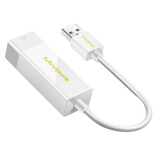 MINDPURE UR002 USB3.0 to RJ45 Gigabit Ethernet Adapter Computer Network Connector - White
