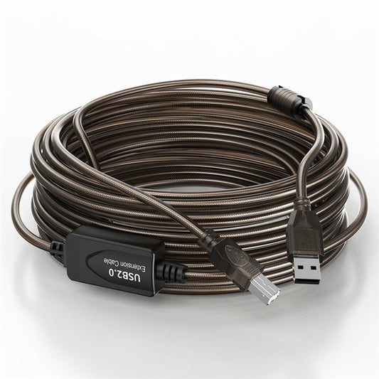 U210AB 10m USB2.0 Male to Square USB Type-B Male Printer Cable PVC Printing Connection Cord