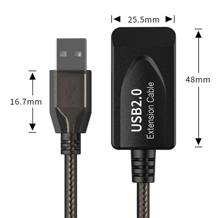 U201 5m USB2.0 Male to Female PVC Extension Cable Conference Camera Scanner Conversion Cord
