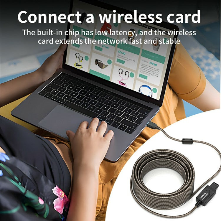 U201 10m USB2.0 Male to Female PVC Extension Cable Conference Camera Scanner Conversion Cord