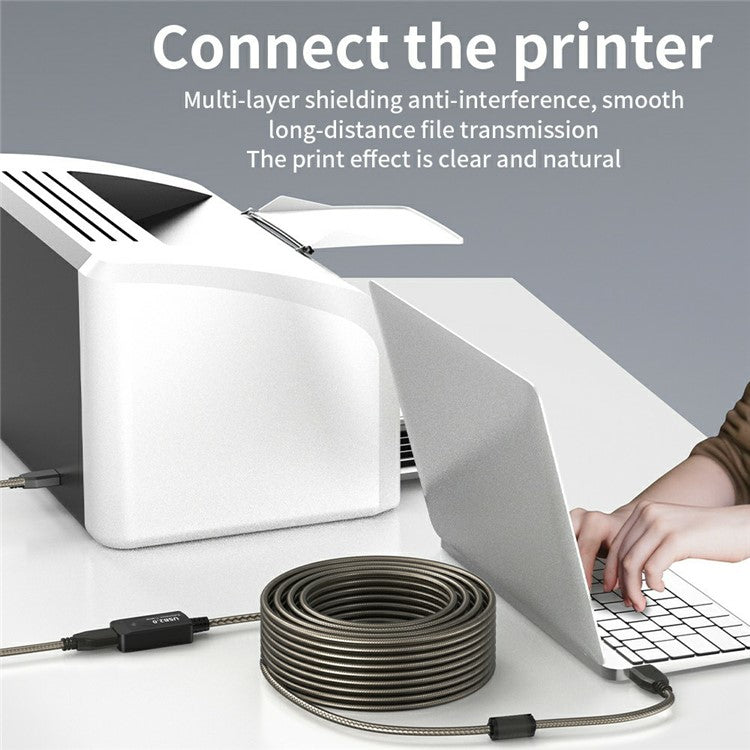 U201 10m USB2.0 Male to Female PVC Extension Cable Conference Camera Scanner Conversion Cord