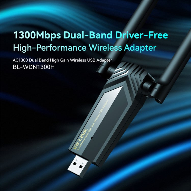 LB-LINK WDN1300H Dual Antenna WiFi Receiver Dual Band 1300M USB Wireless Network Card