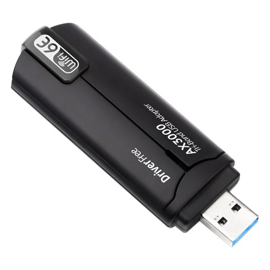WD-AX3000 WiFi Receiver USB 3.0 WiFi6 Driver Free Wireless Network Card for Desktop PC / Laptop - Black