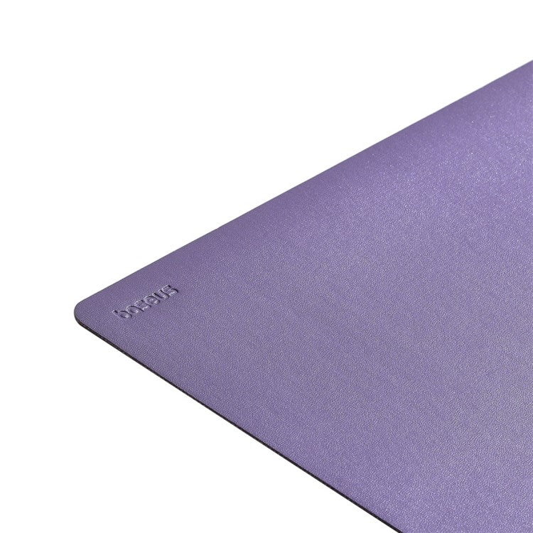 BASEUS 21x26cm Double-Sided PU Leather Smooth Mouse Pad Non-Slip Base Office Home Mouse Pad - Purple