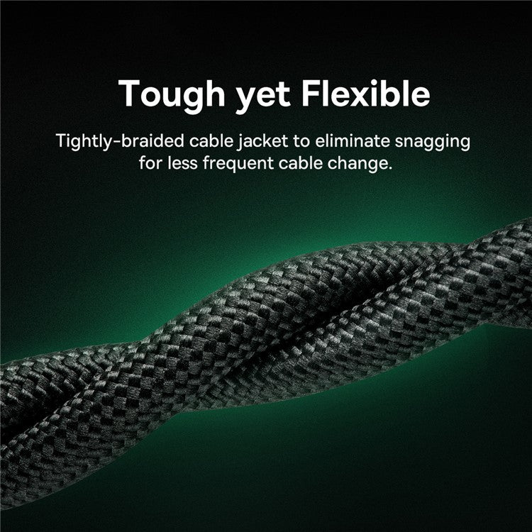 BASEUS PCWLA107 10m Tangle-Free CAT8 Ethernet RJ45 Cable 40Gpbs Connection Line (Braided Cable) - Black