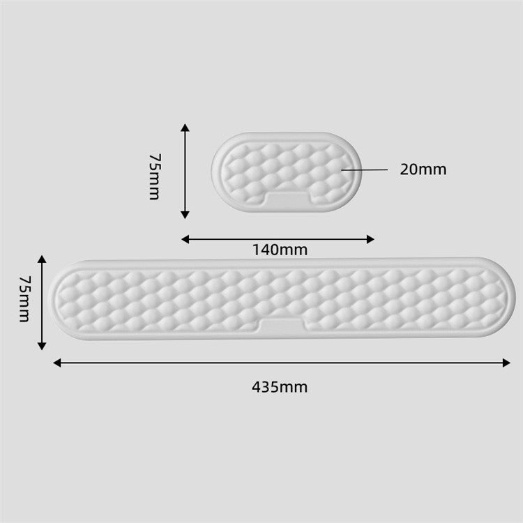 Memory Foam Wrist Rest Pad Anti-slip Wrist Support Pads for Mouse and Keyboard - Black