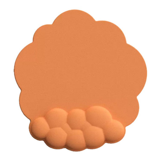 Wrist Rest Design Cloud Shape Mouse Pad Leather Anti-slip Mouse Pad - Orange
