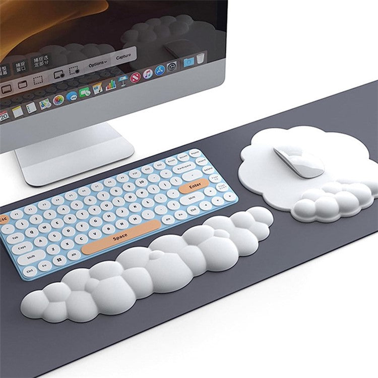 Wrist Rest Design Cloud Shape Mouse Pad Leather Anti-slip Mouse Pad - Pink
