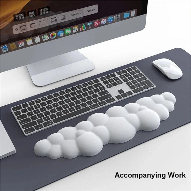Memory Foam Keyboard Wrist Rest Pad Cloud Shape Anti-slip Wrist Support Pad - Grey