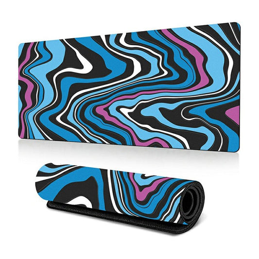 300 x 700 x 3mm Anti-Slip Desk Mouse Mat Abstract Fluid Pattern Mouse Pad - Style S