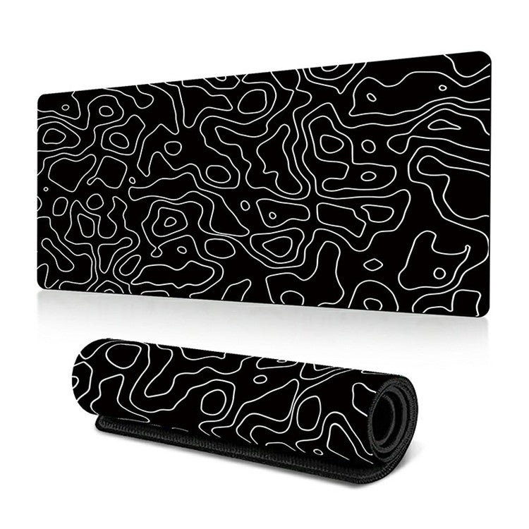 300 x 700 x 2mm Abstract Fluid Design Rubber Mouse Pad Anti-Slip Large Mouse Mat - Style F