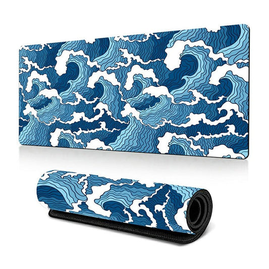 300 x 700 x 2mm Abstract Fluid Design Rubber Mouse Pad Anti-Slip Large Mouse Mat - Style G