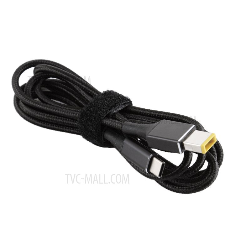 Big Square Male to Type-C Nylon Braided Power Charging Cable for Lenovo Laptop 1.8m
