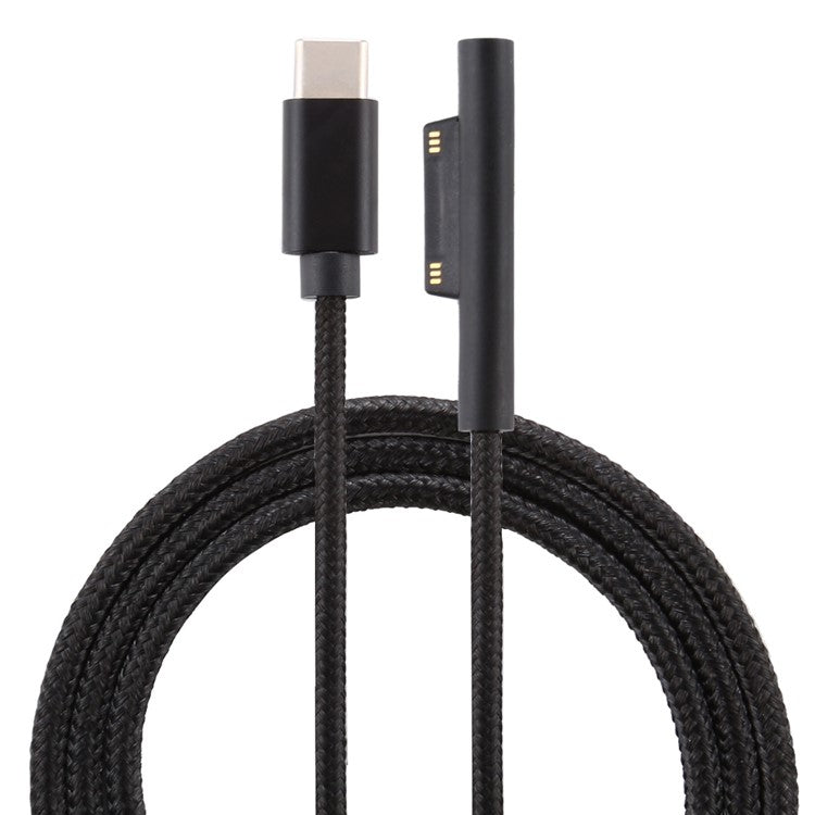 Type-C to 6Pin Nylon Notebook Power Adapter Cable 1.5m for Microsoft Surface Pro 3 / 4 / 5 / 6